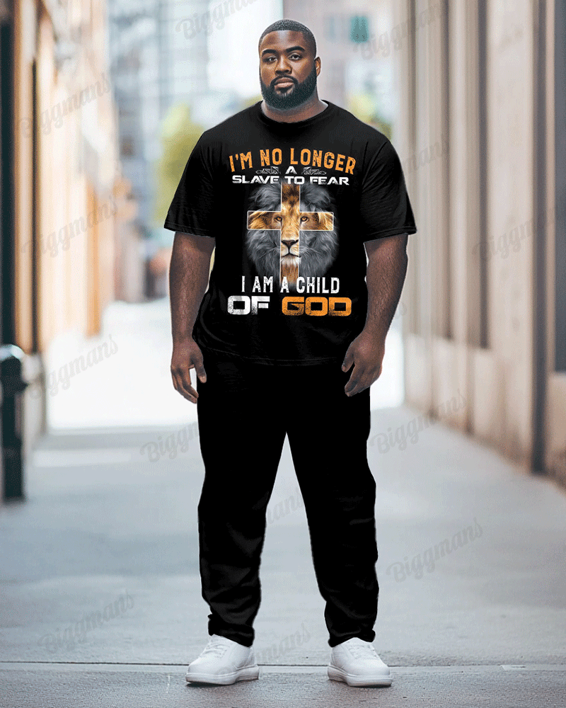 Big & Tall Graphic T-Shirt Pants Set for big men view 1
