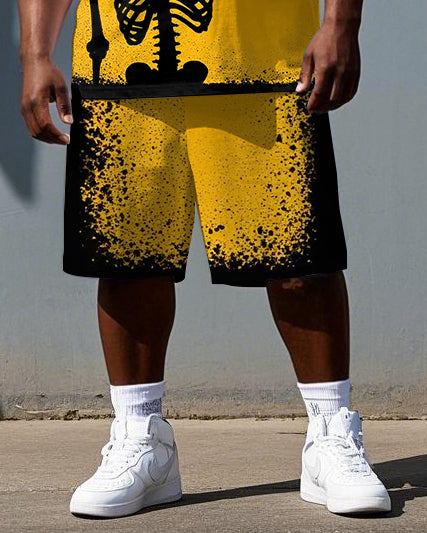 Big & Tall Graphic Smiley Skull Two-piece Set for big men view 3