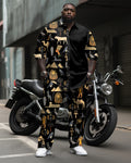 Big & Tall Graphic Patchwork T-Shirt Pants Set for big men view 1