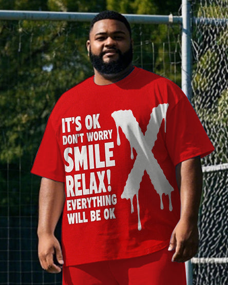Big & Tall Graphic Streetwear T-Shirt Pants Set for big men view 2