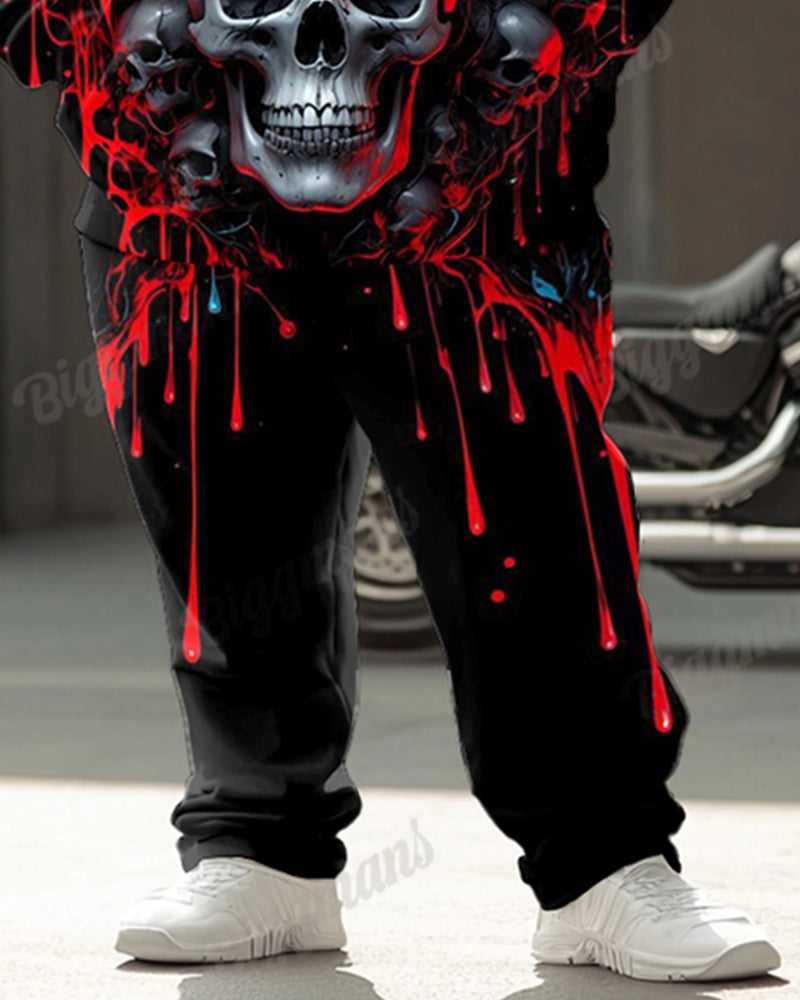 Big & Tall Graphic Streetwear Hoodie Sweatpants Set for big men view 3