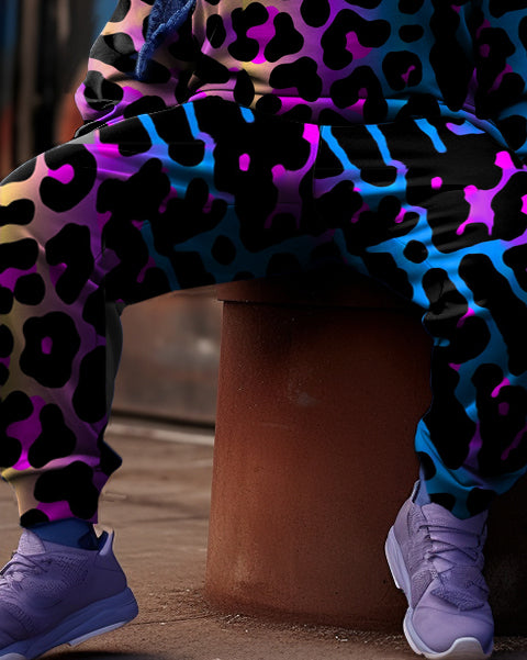 Big & Tall Graphic Hoodie Sweatpants Set for big men view 3