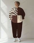 Big & Tall Colorblock Graphic Hoodie Sweatpants Set for big men view 1