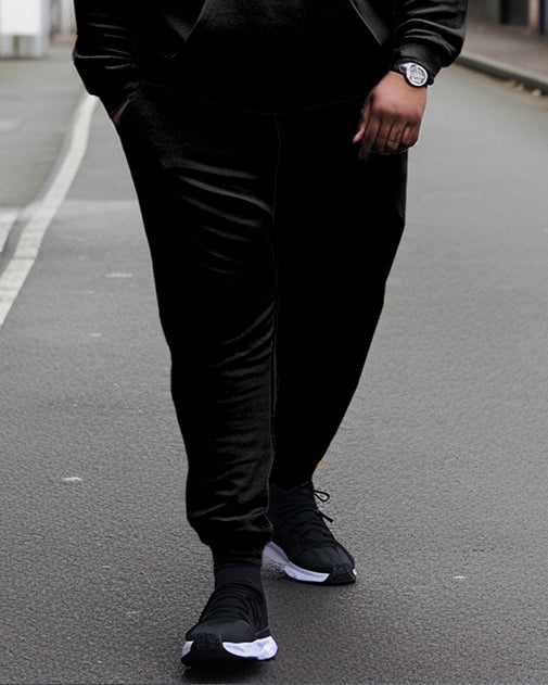 Big & Tall Graphic Streetwear Hoodie Sweatpants Set for big men view 3