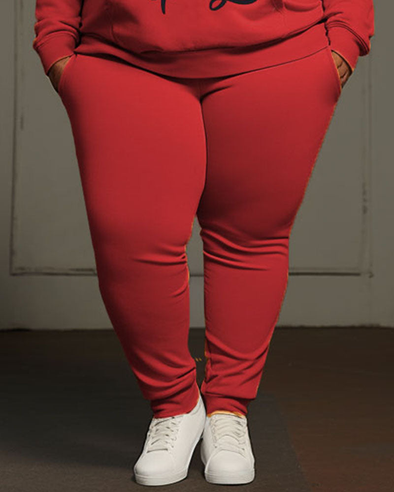 Big & Tall Solid Color Athletic Hoodie Sweatpants Set for big men view 3