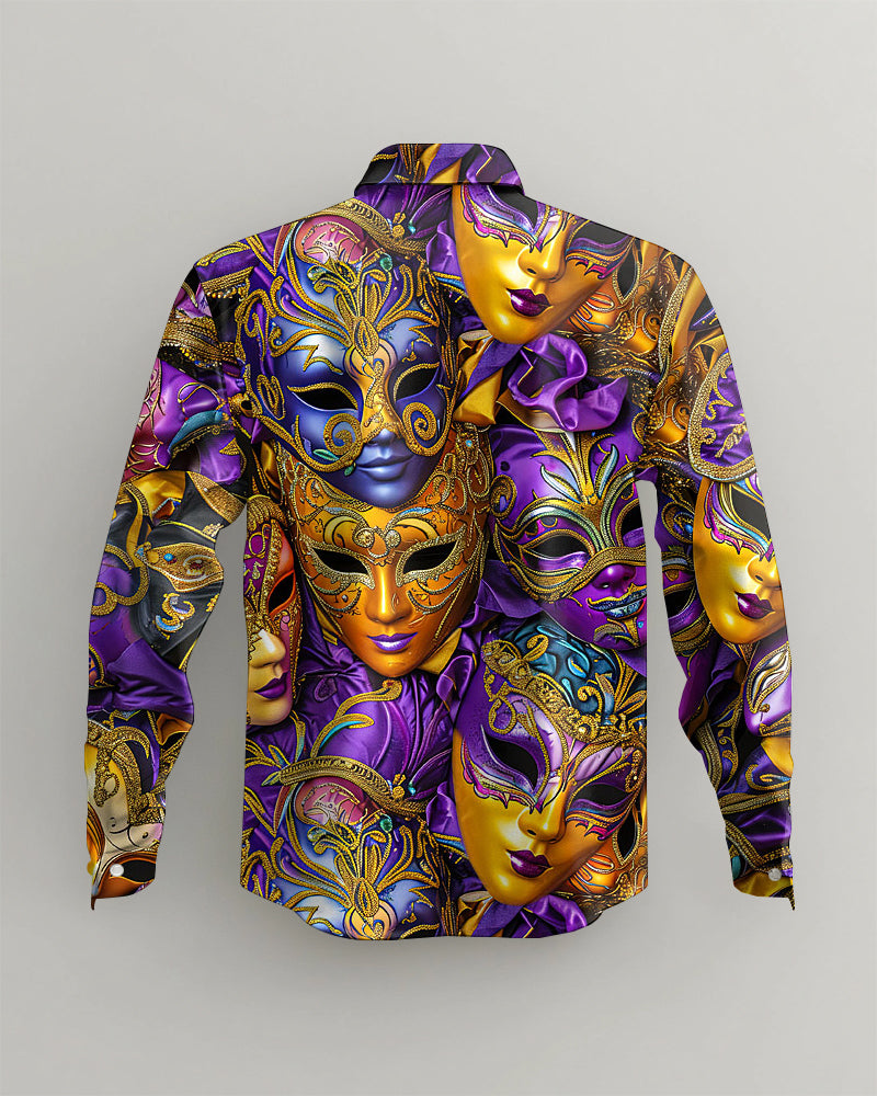 Big & Tall Purple Graphic Long Sleeve Shirt for big men view 2