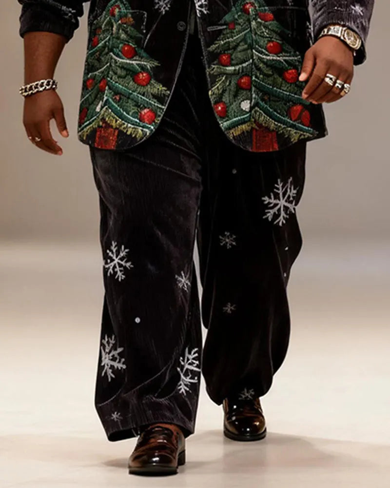 Big & Tall Black Graphic Two-piece Set for big men view 3
