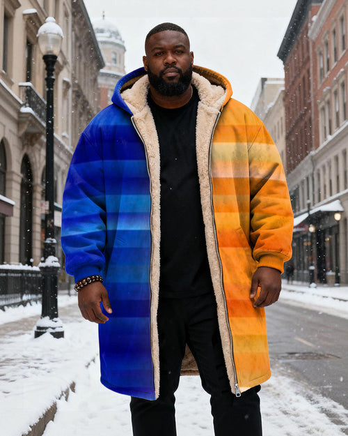 Big & Tall Blue Orange Gradient Hoodie for big men view 2