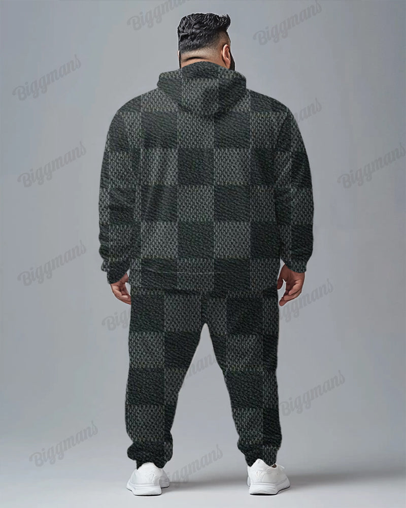 Big & Tall Geometric Hoodie Sweatpants Set for big men view 4