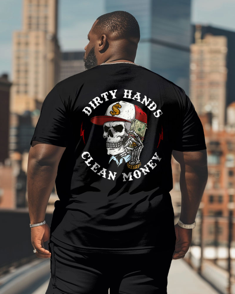 Big & Tall Streetwear Skull T-Shirt for big men view 1