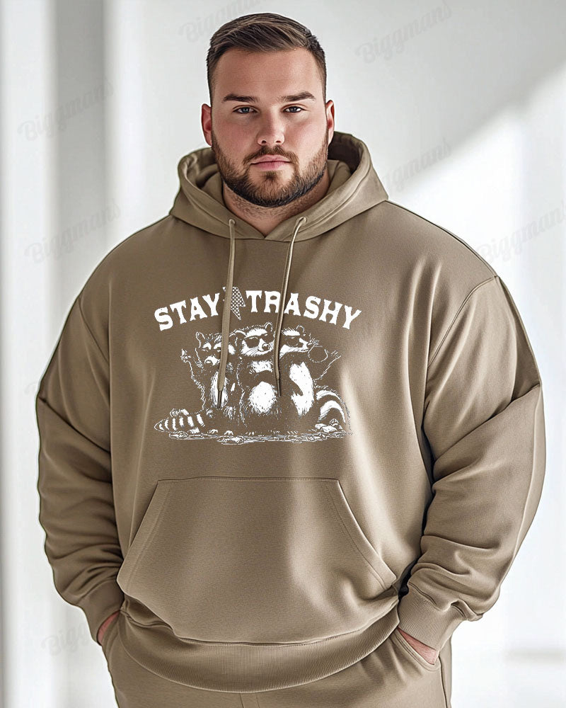 Big & Tall Graphic Hoodie Sweatpants Set for big men view 3