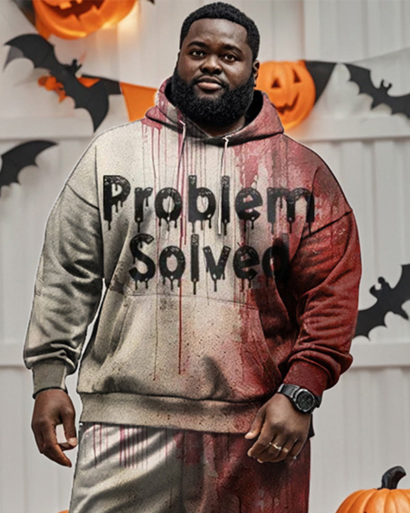 Big & Tall Graphic Hoodie Sweatpants Set for big men view 2