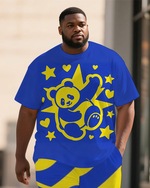 Big & Tall Streetwear T-Shirt Pants Set for big men view 2