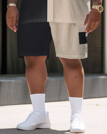 Big & Tall Streetwear T-Shirt Shorts Set for big men view 3