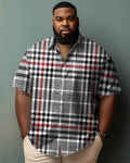 Big & Tall Graphic Business Casual Short Sleeve Shirt for big men