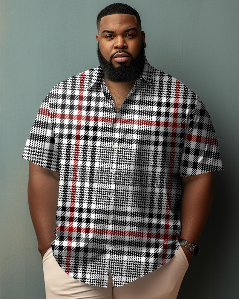 Big & Tall Graphic Business Casual Short Sleeve Shirt for big men