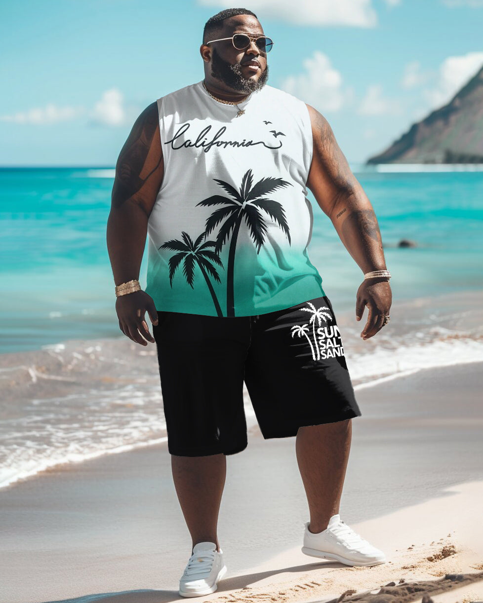 Big & Tall Hawaiian Gradient Graphic Tank Top for big men view 1