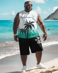 Big & Tall Hawaiian Gradient Graphic Tank Top for big men view 1