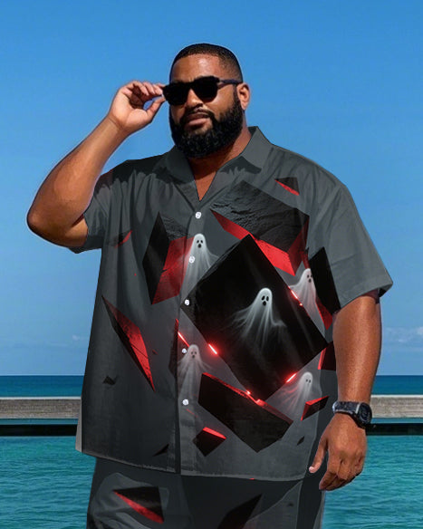 Big & Tall Streetwear T-Shirt Shorts Set for big men view 1