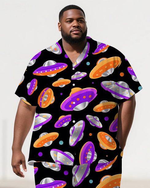 Big & Tall Graffiti Streetwear T-Shirt Pants Set for big men view 2