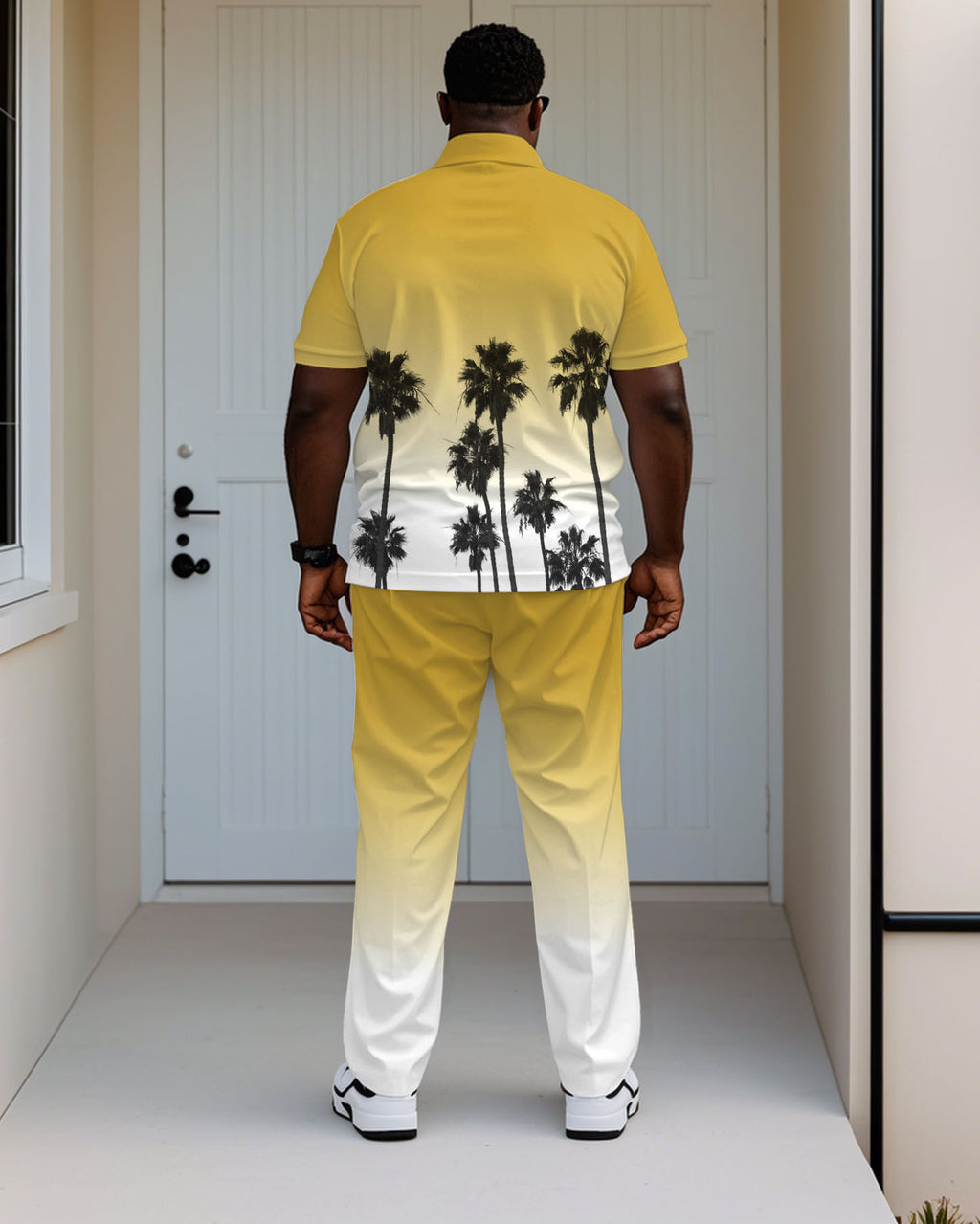Big & Tall White Brown Gradient Jeans for big men view 4
