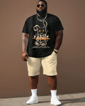 Big & Tall Graphic Graffiti T-Shirt Shorts Set for big men view 2