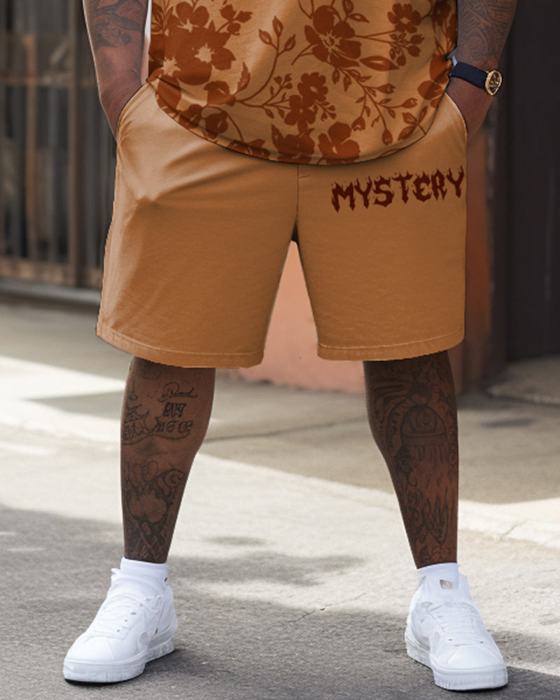 Big & Tall Floral T-Shirt Shorts Set for big men view 3
