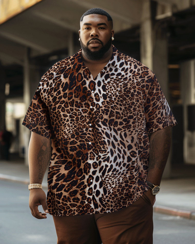 Big & Tall Gradient Graphic Short Sleeve Shirt for big men view 2