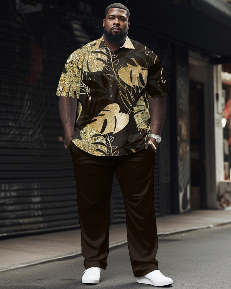 Big & Tall Business Casual T-Shirt Pants Set for big men view 1