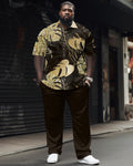 Big & Tall Business Casual T-Shirt Pants Set for big men view 1
