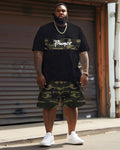Big & Tall Graphic Camouflage Patchwork Two-piece Set for big men view 2