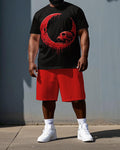 Big & Tall Graphic Skull T-Shirt Shorts Set for big men view 1