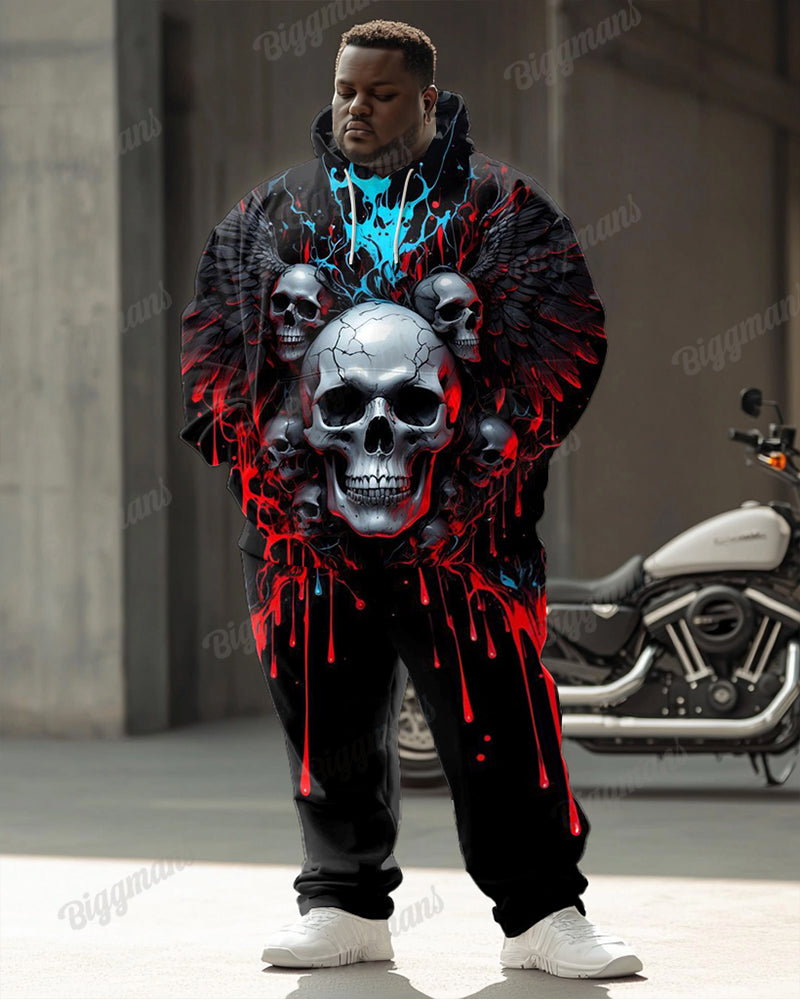 Big & Tall Graphic Streetwear Hoodie Sweatpants Set for big men view 1