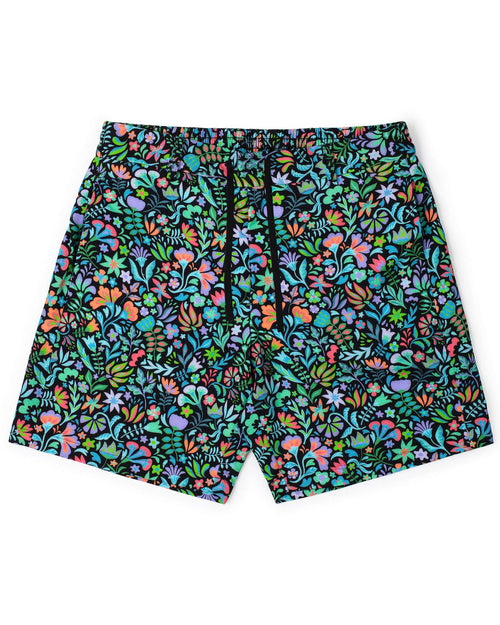 Big & Tall Hawaiian Tropical Colorblock Shorts for big men view 1