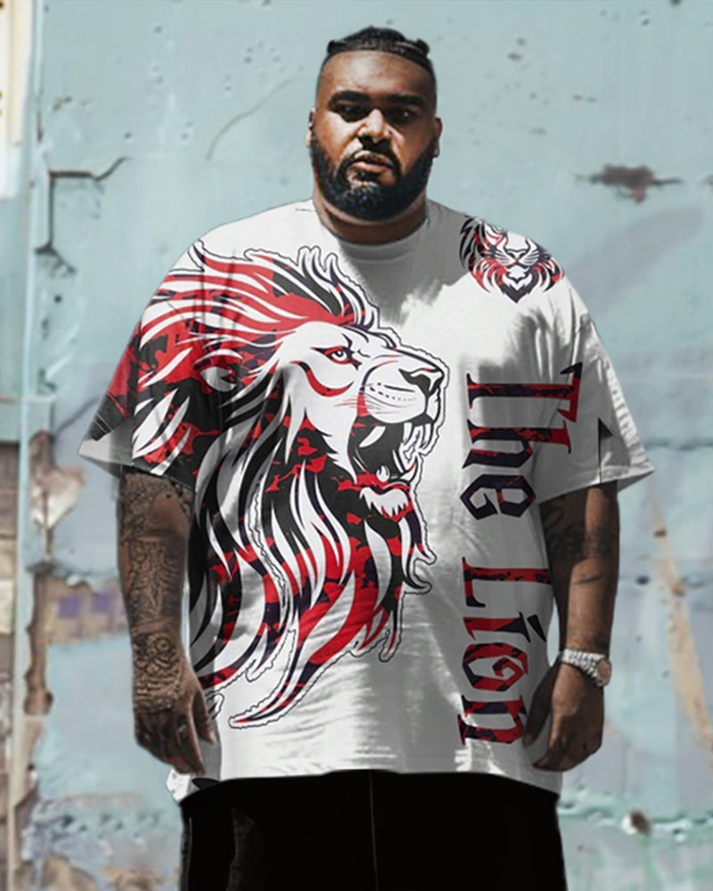 Big & Tall Graphic T-Shirt Shorts Set for big men view 3