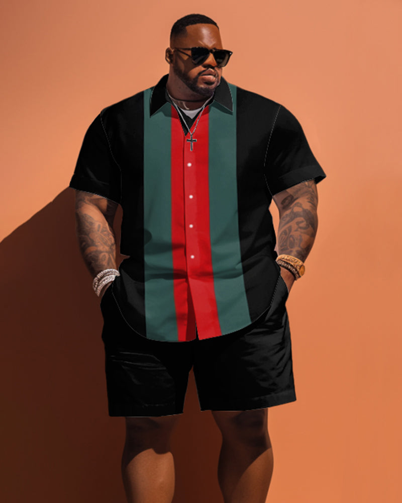 Big & Tall Colorblock Geometric Striped Jeans for big men view 1