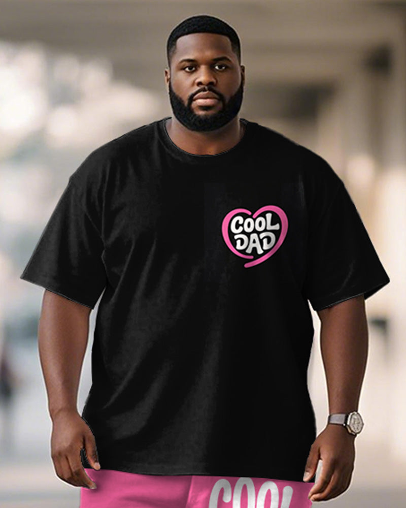 Big & Tall Graphic T-Shirt Shorts Set for big men view 2