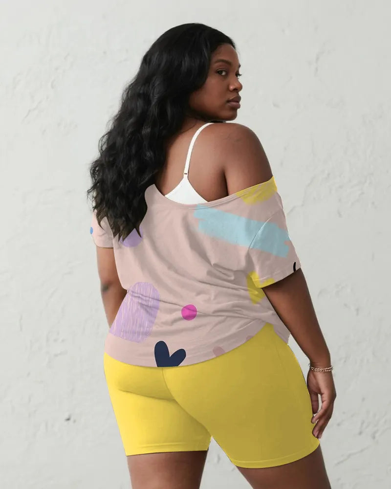 Big & Tall Pink Graphic Graffiti Two-piece Set for big men view 5