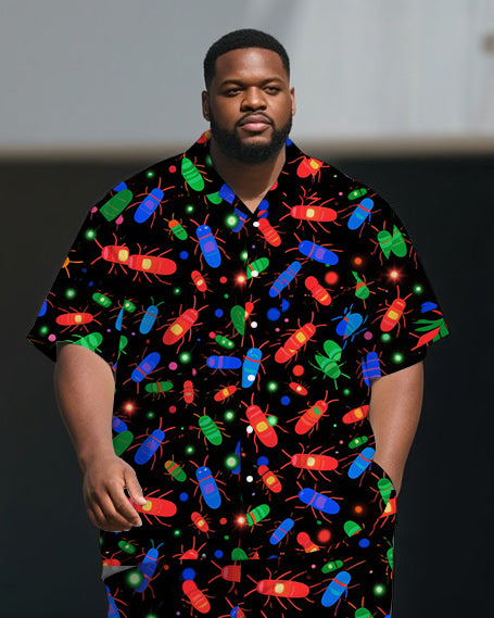 Big & Tall Graffiti Streetwear T-Shirt Pants Set for big men view 2