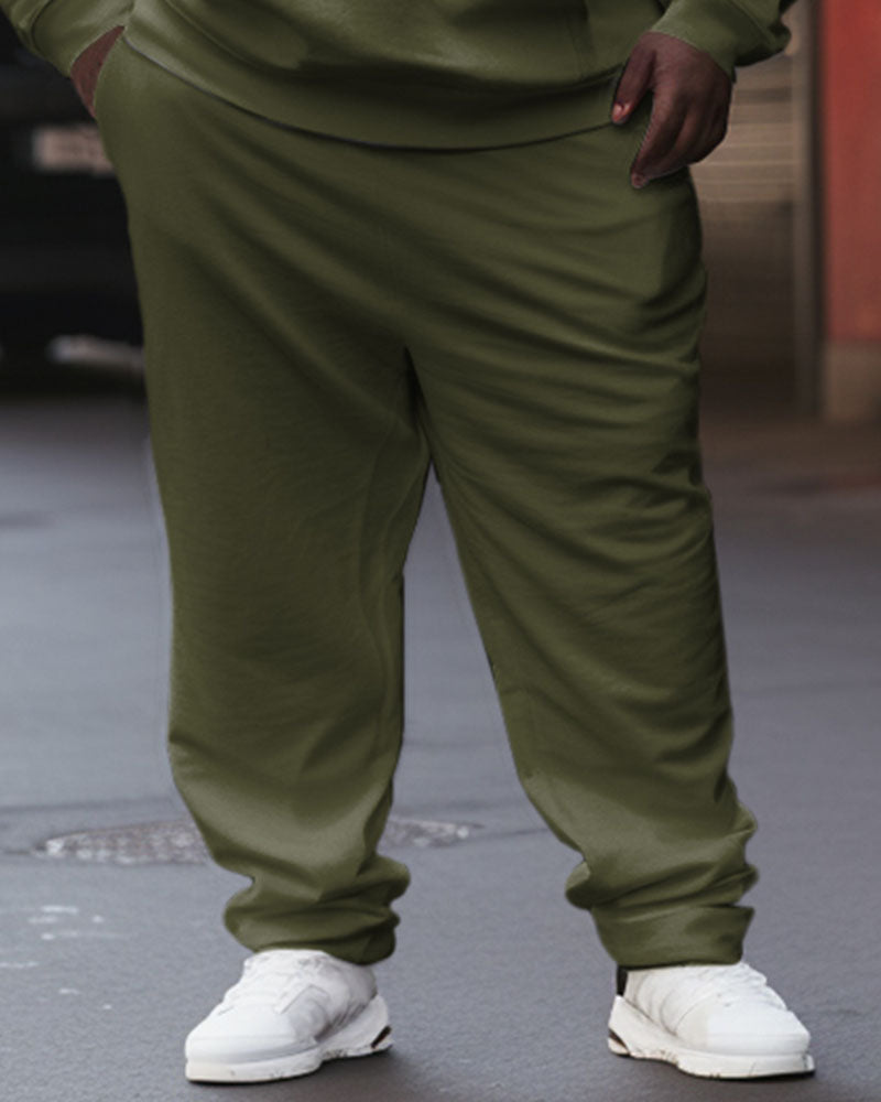 Big & Tall Solid Color Hoodie Sweatpants Set for big men view 9