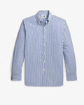 Big & Tall White Blue Striped Long Sleeve Shirt for big men view 1