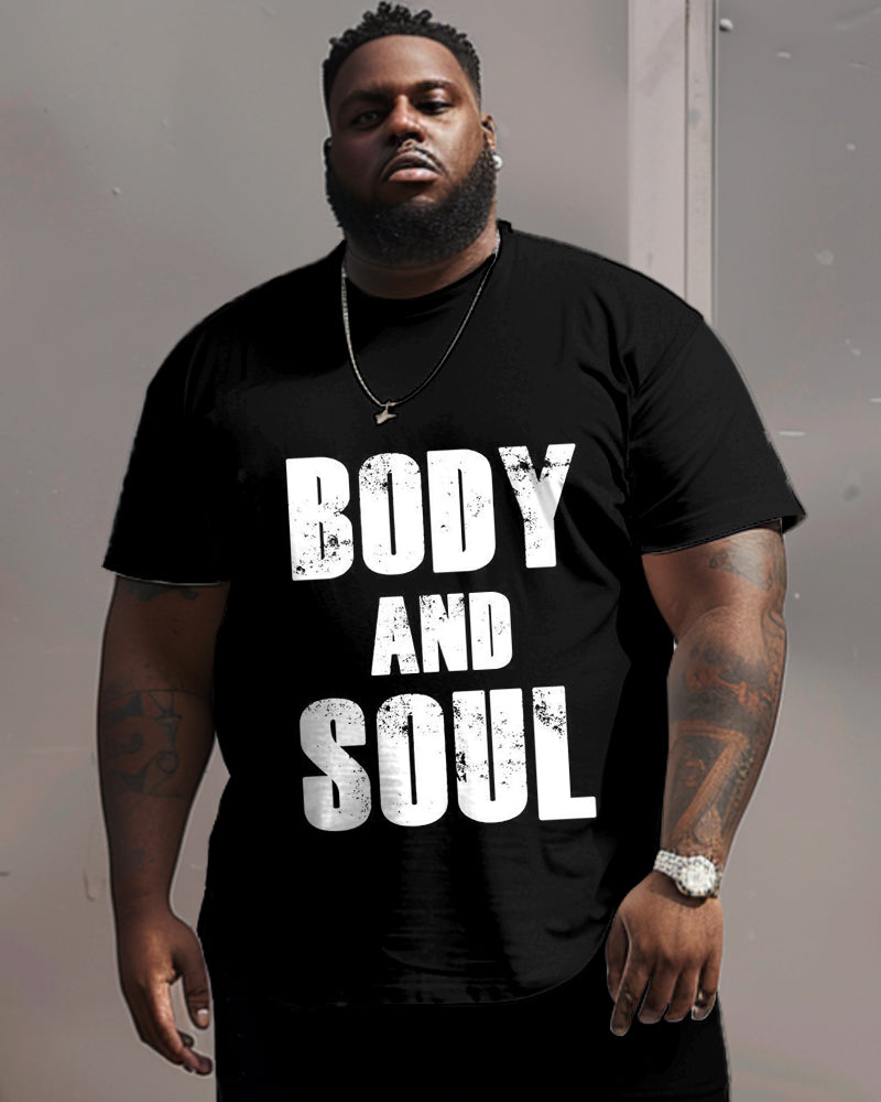 Big & Tall Black White Graphic T-Shirt for big men view 1