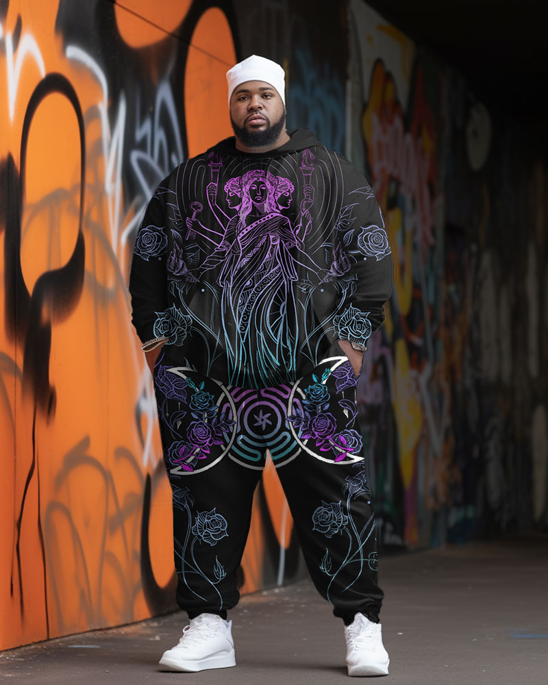 Big & Tall Gradient Graphic Hoodie Sweatpants Set for big men view 1