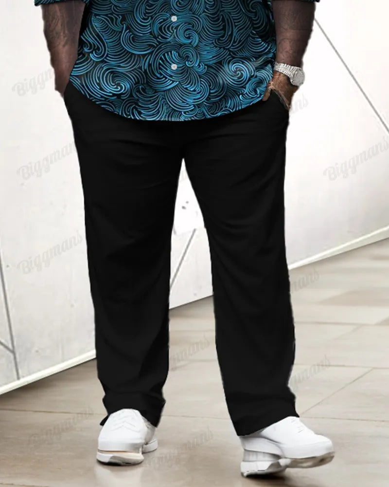 Big & Tall Gradient Graphic Two-piece Set for big men view 3