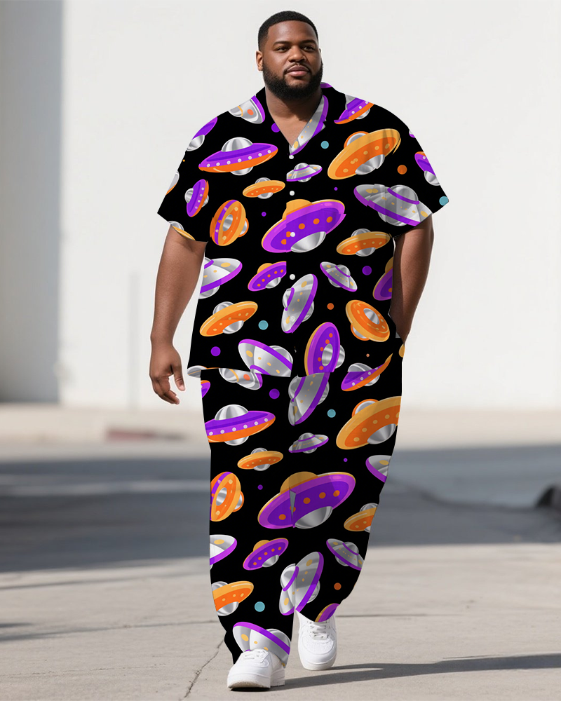 Big & Tall Graffiti Streetwear T-Shirt Pants Set for big men view 1