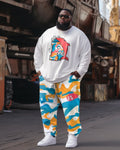 Big & Tall Camouflage Hoodie Sweatpants Set for big men view 1