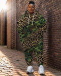 Big & Tall Graphic Camouflage Hoodie Sweatpants Set for big men view 1
