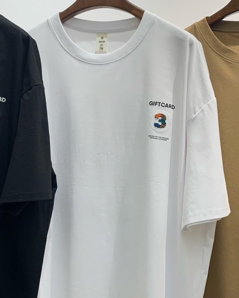 Big & Tall Solid Color Graphic Streetwear T-Shirt for big men view 8