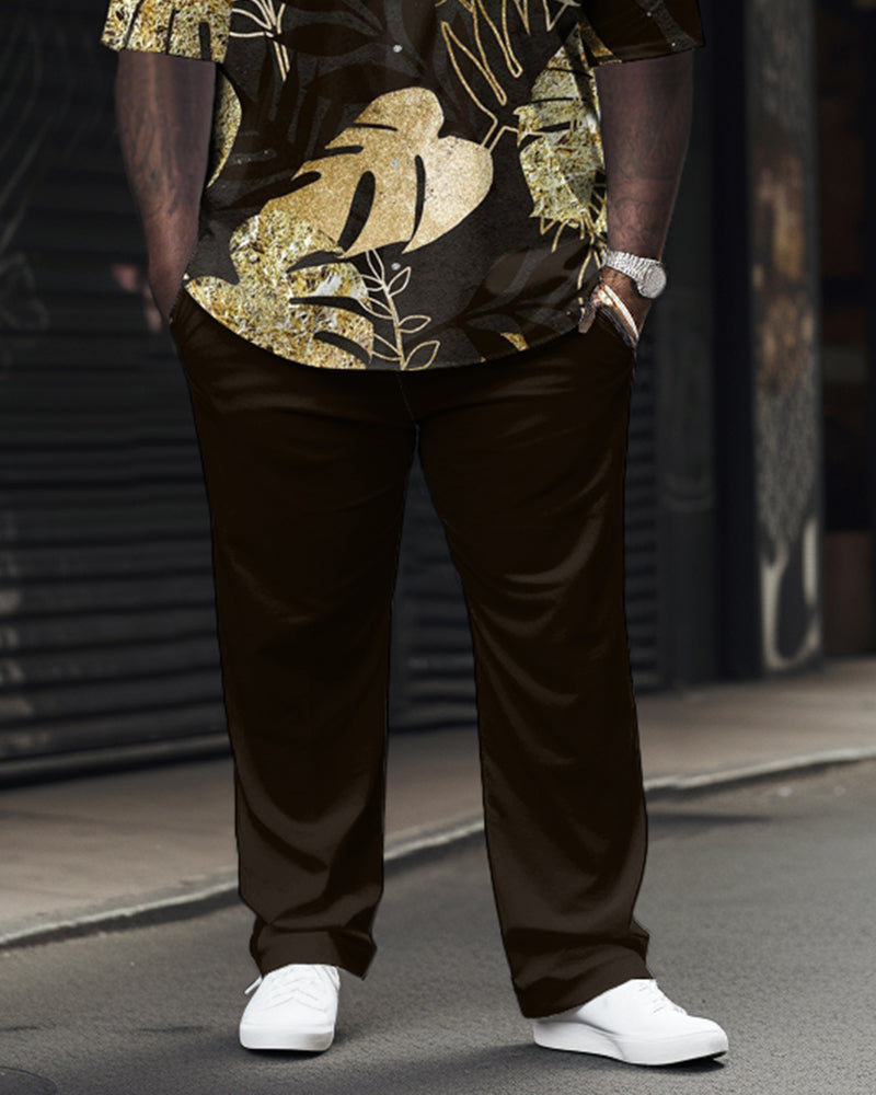 Big & Tall Business Casual T-Shirt Pants Set for big men view 3