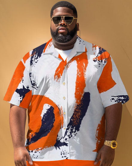 Big & Tall Streetwear T-Shirt Shorts Set for big men view 2
